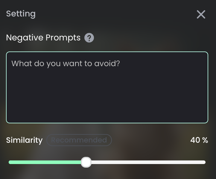 Adjust similarity or negative prompts if needed.